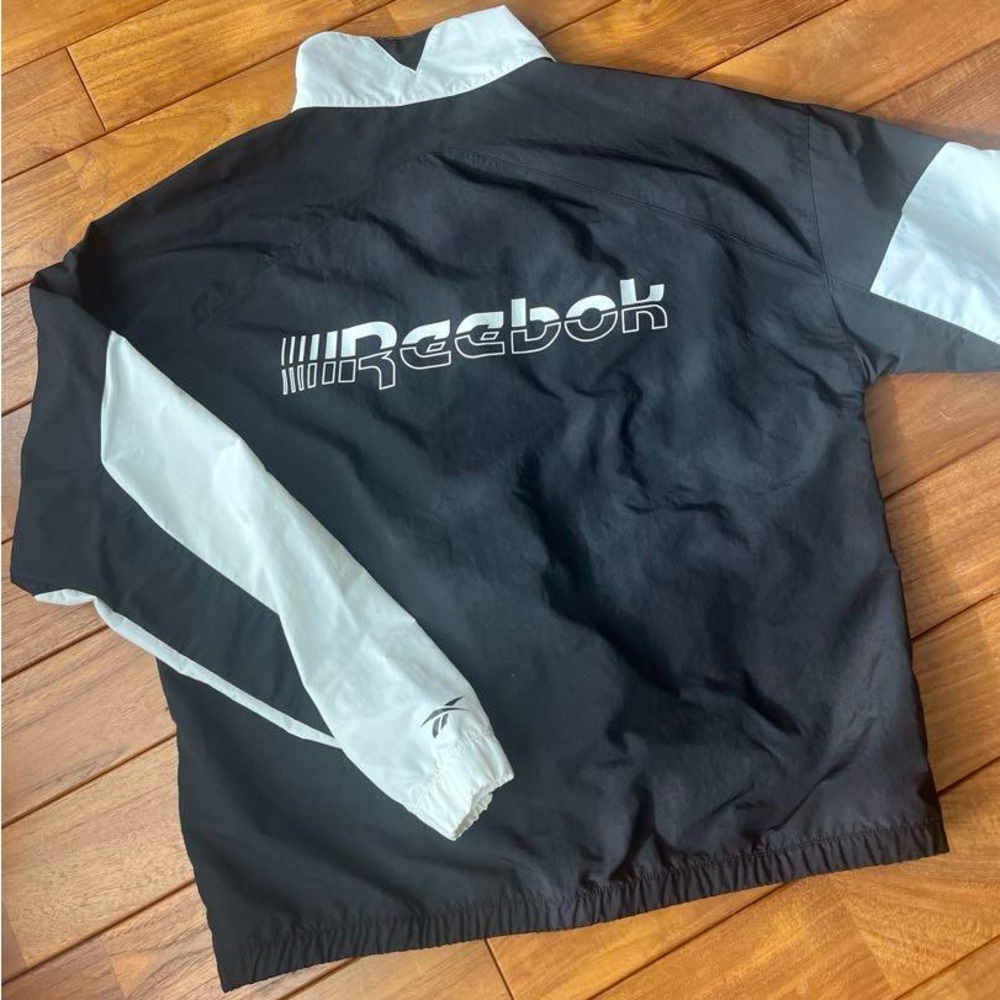 Reebok Black and White Windbreaker